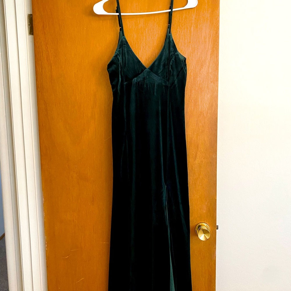 Emerald Velvet Column Maxi Dress (from Lulus- Size Small)